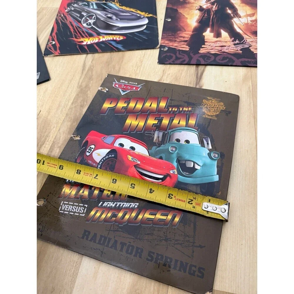 Set of 4 Action & Movie-Themed Folders (Spider-Man, Cars, Hot Wheels, Pirates)